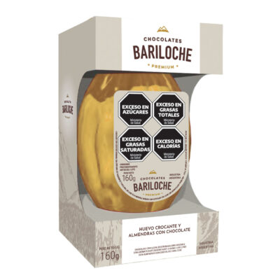 Huevo Bariloche Premium,  crocante y  almendras con chocolate  x 160 grs