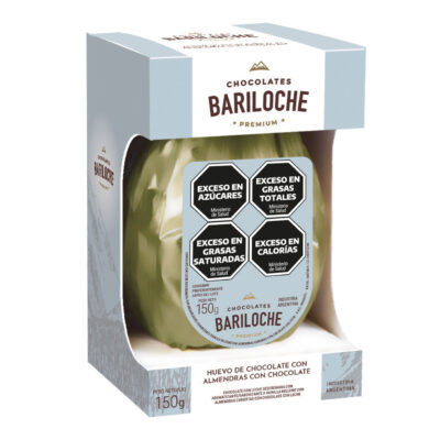 Huevo Bariloche Premium, chocolate con leche con almendras x 150 grs